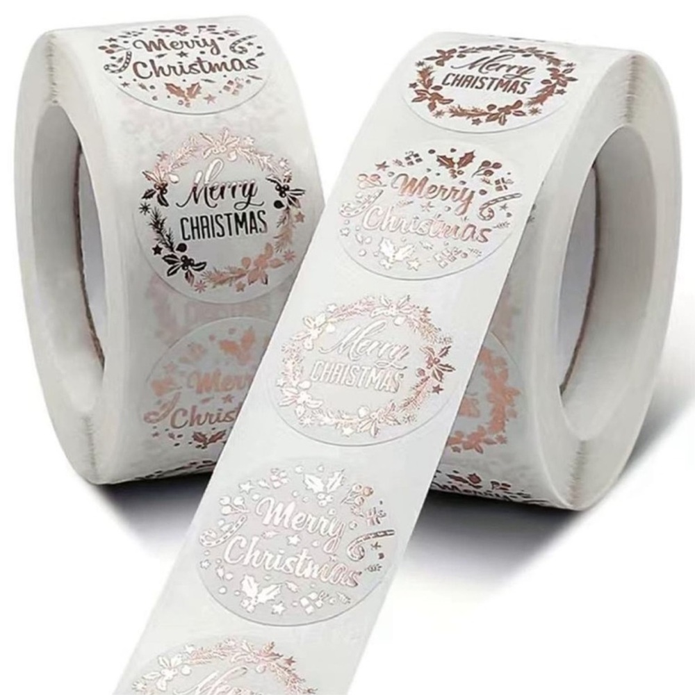 MERRY CHRISTMAS 🎄 500pcs ROUND STICKER ROLL 🌟NWT🌟